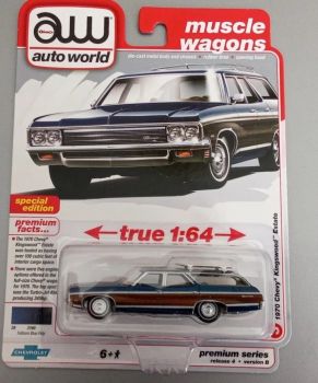 AWSP169/24B - CHEVROLET Kingswood Kombi 1970 Blau und Braun, Blisterverpackung