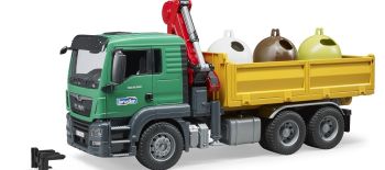 BRU3753 - MAN TGS Kipper mit Kran und Flaschencontainer