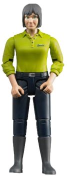 BRU60405 - Dunkelhaarige Frau mit grünem Hemd und dunkelblauer Hose Maßstab: 1/16