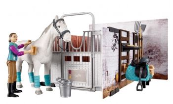 BRU62506 - Stallbox mit Pferd; Reiter und Zubehör
