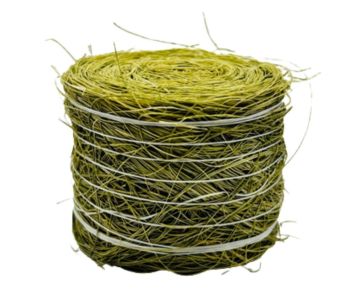 CW0269 - Runder Heuballen mit weißer Schnur – Durchmesser: 4,8 cm x Breite: 3,6 cm