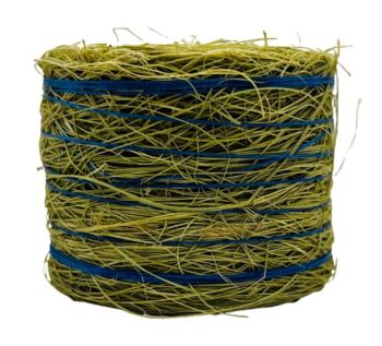 CW0270 - Runder Heuballen mit blauer Schnur – Durchmesser: 4,8 cm x Breite: 3,6 cm