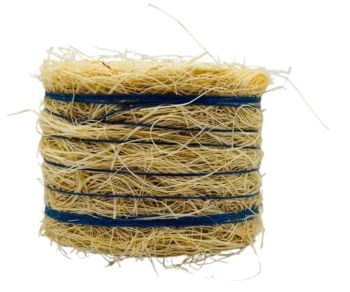 CW0272 - Runder Strohballen mit blauer Schnur – Durchmesser: 4,8 cm x Breite: 3,6 cm