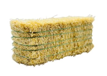 CW0277 - Quadratischer Strohballen mit grüner Schnur – 7,8 x 3,7 x 2,9 cm
