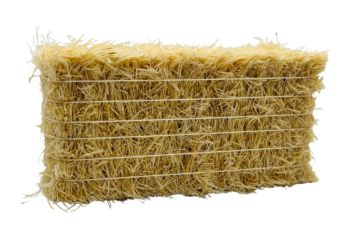 CW0279 - Quadratischer Strohballen mit weißer Schnur – 7,8 x 3,7 x 2,2 cm