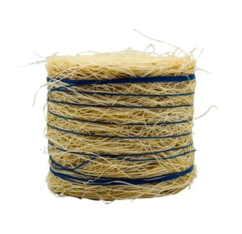 CW0282 - Runder Strohballen mit blauer Schnur – Durchmesser: 3,7 x 4,4 cm
