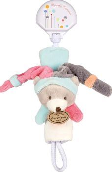 DC2509OURSROSE - Schnullerclip - Rosa und blauer Bär