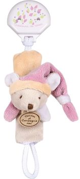 DC2509SOUROSE - Schnullerkette - Rosa und beige Maus