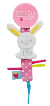 DC3424LAPIN - Schnullerkette Vanille/Erdbeere - Hase