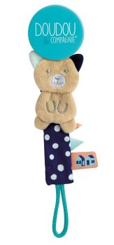 DC3425CHAT - Choco/Mint Schnullerclip - Cat
