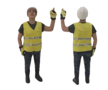 ADF32145 - Baustellencharakter; der seinen Finger hebt