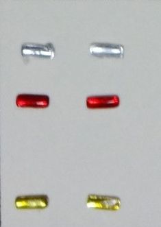 ART04370B - 2 weiße rechteckige Scheinwerferpads 1x3mm