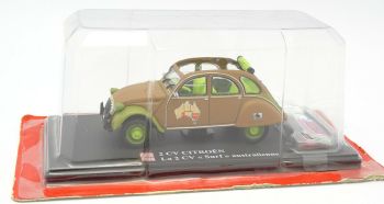 G1719012 - Citroen 2cv Surf Australian braun und grün mit Zubehör Collection Auto Plus in Blisterverpackung verkauft