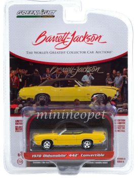 GREEN37220-C - OLDSMOBILE 442 Cabrio offen 1970 gelb Barrett Jackson im Blister verkauft