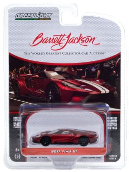 GREEN37220-E - FORD GT 2017 Metallic-Rot Barrett Jackson wird im Blister verkauft