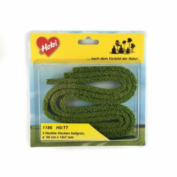 HEK1186 - 3 flexible Hecken hellgrün – 14 x 7 mm – 50 cm lang.