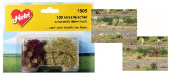 HEK1805 - Set mit 10 weiß und lila blühenden Grasbüscheln 6 mm