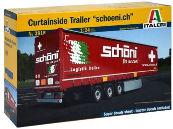 ITA3918 - Schoni 3-Achs-Planenanhänger-Modell zum Zusammenbauen und Lackieren