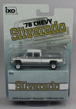 IXO-IA64007GRISE - CHEVROLET Silverado K30 Doppelkabine 1978 Grau/Weiß (Blisterverpackung)