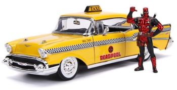 JAD30290 - CHEVROLET Chevy Bel Air 1957 Taxi von Deadpool mit Figur enthalten