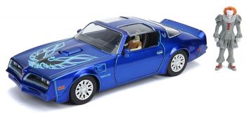 JAD31118 - Blauer PONTIAC Firebird mit Pennywise und Henry Bowers Figur