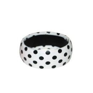 LPE53646B - Weißes Armband mit schwarzen Tupfen - Kinder