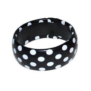 LPE53646N - Schwarzes Armband mit weißen Punkten - Kinder