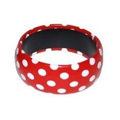 LPE53646ROUGE - Rotes Armband mit weißen Tupfen - Kinder