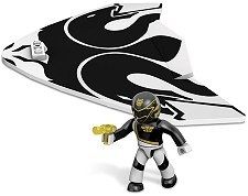 MEGA05677 - Segelflugzeug mit Charakter POWER RANGERS Schwarz - 11 Stück