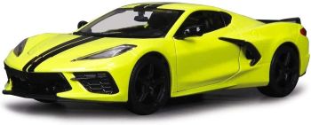 MST31527 - 2020 CHEVROLET Corvette Stingray Coupé Z51 Gelb mit schwarzen Streifen