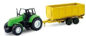 NEW05685C - Grüner Traktor mit gelbem Kipper