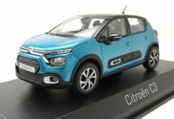 NOREV155264 - CITROEN C3 2020 blaugrün metallic schwarzes Dach