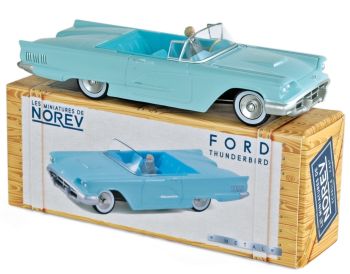 NOREVCL2712 - FORD Thunderbird Aquamarine 1960 Cabriolet blau mit Fahrer
