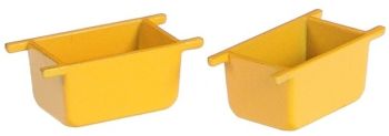 NZG506/14 - Gelber Miniatur-Müllcontainer aus Beton; Maße: Länge 1;5 cm; Breite 1 cm; Höhe 0;8 cm