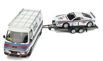 OT360 - FIAT 242 Truck with Car Carrier and LANCIA 037 #1 Monte Carlo Rally 1983 W. ROHRL