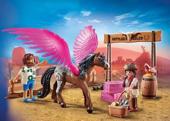 PLAY70074 - Playmobil Der Film Marla und Del mit geflügeltem Pferd