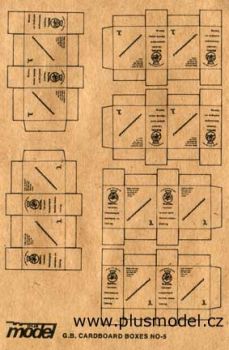 PLS013 - 9 Miniaturkisten englischer Streitkräfte zum Zusammenbauen für Dioramen Maße einer Kiste 1 x 0;5 x 1;6 cm