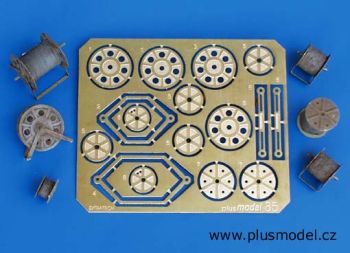 PLS085 - 6 Miniatur-Kabelrollen im Bausatz zum Zusammenbauen und Bemalen