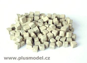 PLS138 - Miniatur-Kopfsteinpflaster für beiges quadratisches Diorama