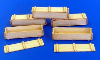 PLS148 - 5 Miniatur-Holzkisten zum Zusammenbauen und Bemalen; Maße 3 x 0;8 x 0;5 cm