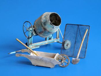 PLS361 - Betonmischer mit Miniaturzubehör zum Zusammenbauen und Bemalen