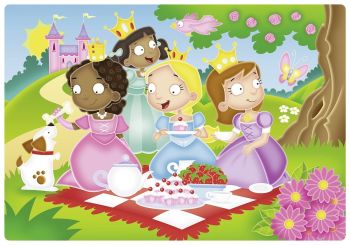 RAV056125 - Puzzle - 12 Teile - Die Prinzessin und ihre Freunde - 19 x 19 cm