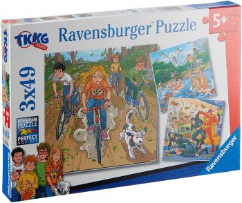 RAV080663 - 3 Puzzles mit 49 Teilen - Auf einem Abenteuer mit TKKG