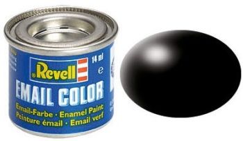 REV32302 - Satinschwarze Emaillefarbe 14ml