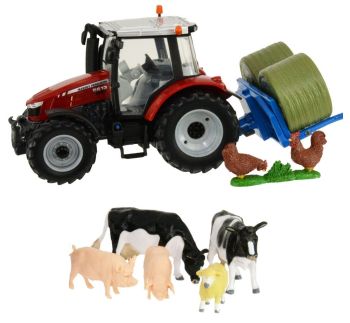 BRI43205 - Massey-ferguson 5612 mit Zubehör und Tieren