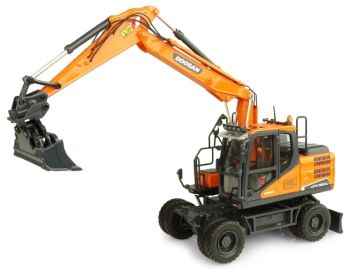 UH8134 - Mobilbagger DOOSAN DX160W mit Grabenräumlöffel und Zweischalengreifer