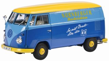 SCH279 - VOLKSWAGEN T1 Kennzeichen Nürnberger Nachrichten blaues Dach gelb