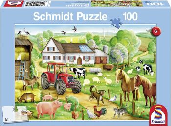 SCM56003 - Puzzle - 100 Teile - Fröhlicher Bauernhof - 36 cm x 24 cm