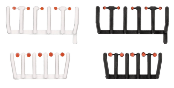HER054843 - 80 transparente orangefarbene Leuchtdioden mit schwarzen und weißen Sockeln