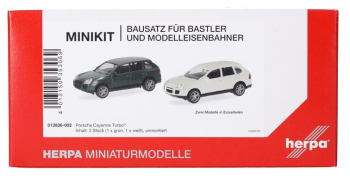 HER012836-002 - PORSCHE Cayenne Turbo grün und weiß – 2 Teile zum Zusammenbauen